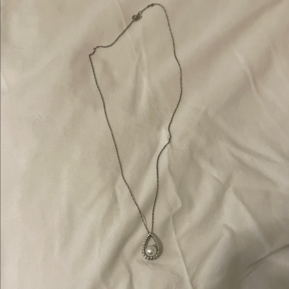 Macy's Jewelry - Macy's Silver Necklace with Pearl Pendant